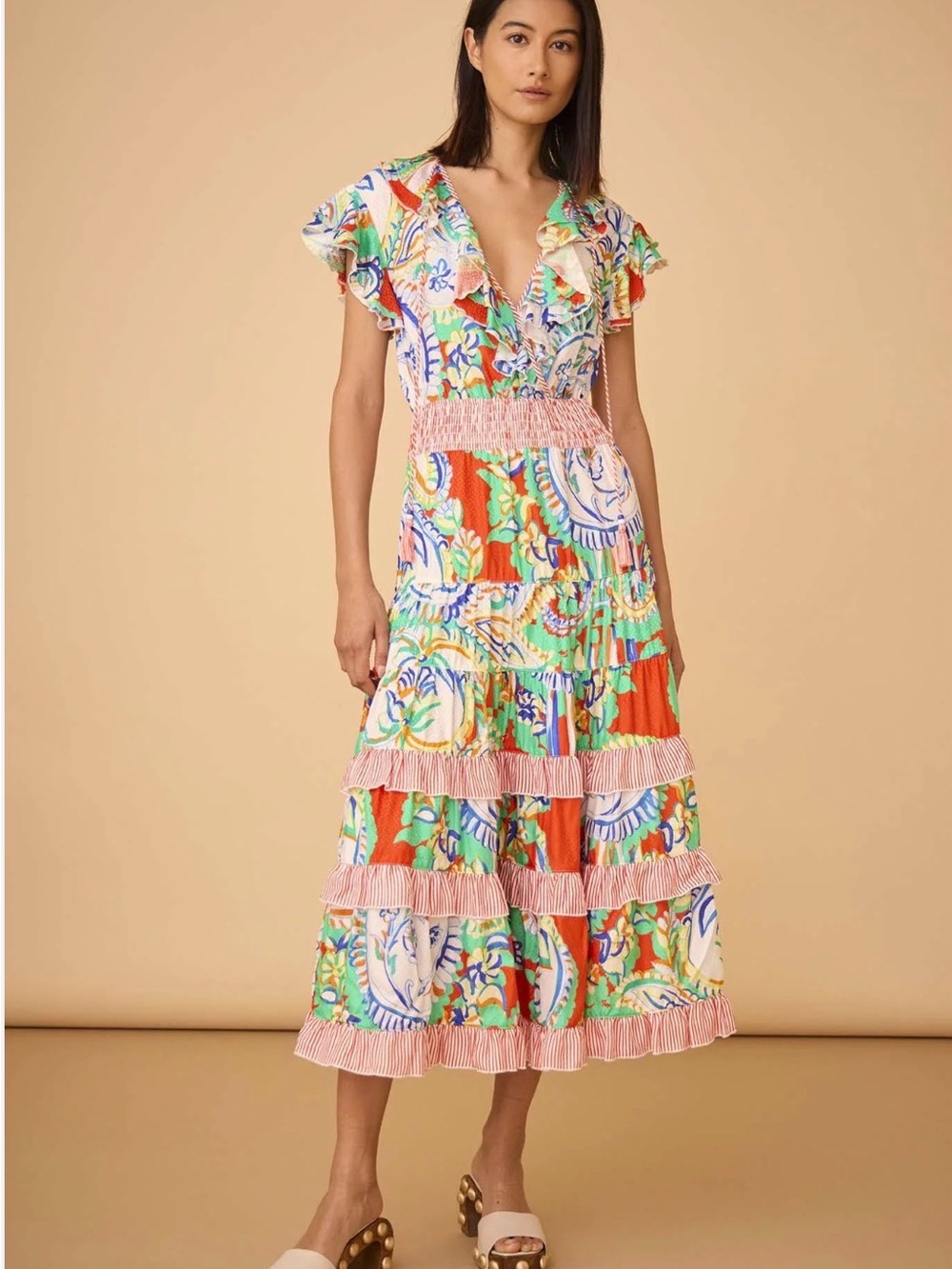 HUNTER BELL Aurora Midi Dress Amalfi Tiles
Size Small, NWT
